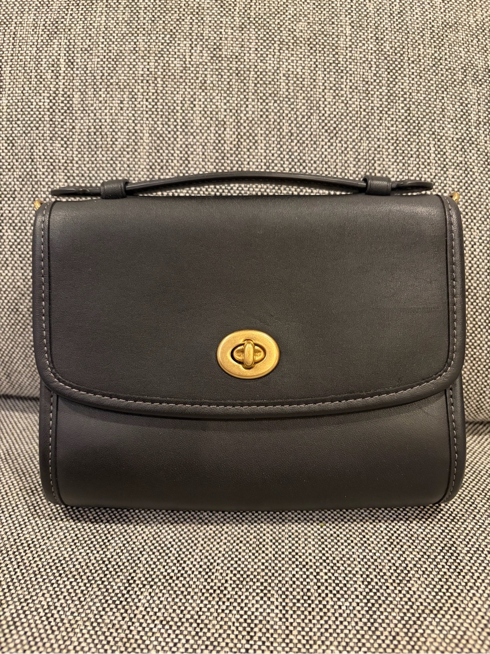 Coach Kip Turnlock Crossbody Handbag in Black - Picture 2 of 9